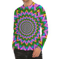 Psychedelic Radiant Optical Illusion Men's Long Sleeve Rash Guard