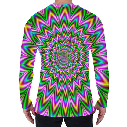 Psychedelic Radiant Optical Illusion Men's Long Sleeve T-Shirt
