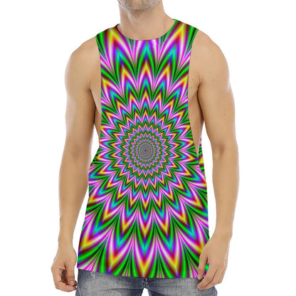 Psychedelic Radiant Optical Illusion Men's Muscle Tank Top
