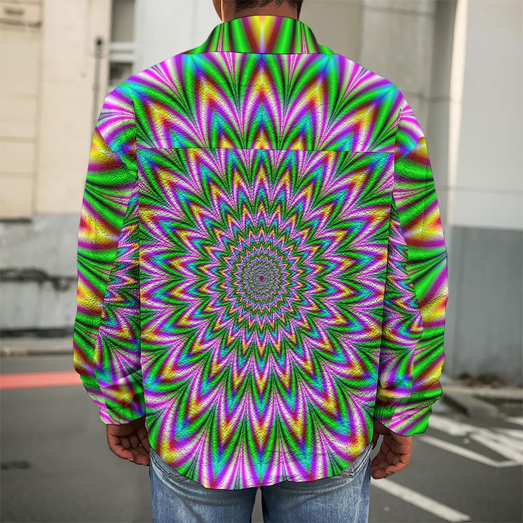 Psychedelic Radiant Optical Illusion Men's Shirt Jacket