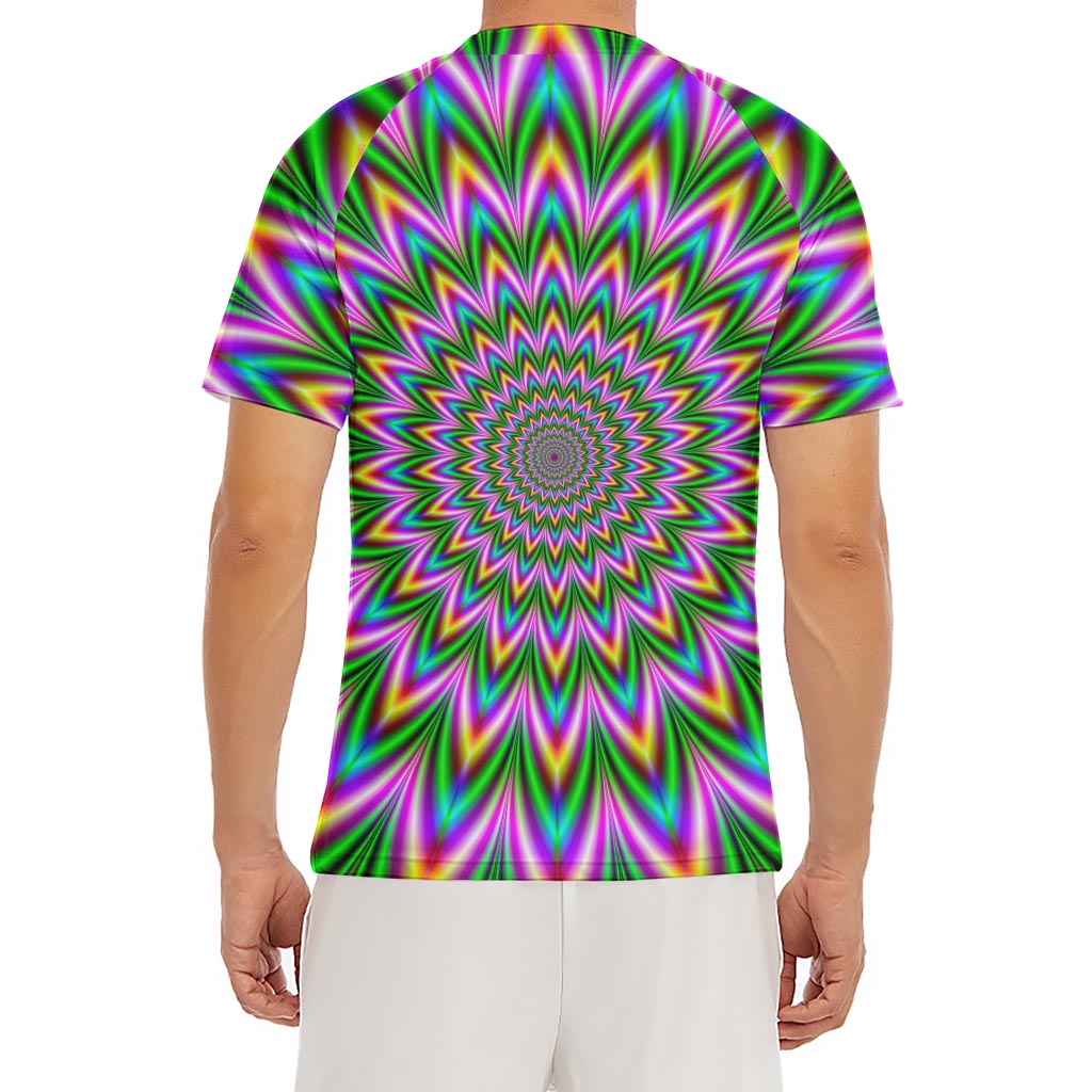 Psychedelic Radiant Optical Illusion Men's Short Sleeve Rash Guard