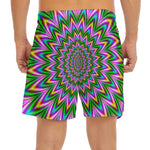 Psychedelic Radiant Optical Illusion Men's Split Running Shorts