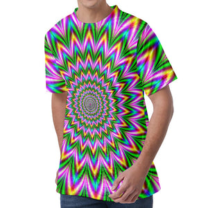 Psychedelic Radiant Optical Illusion Men's Velvet T-Shirt