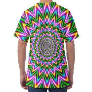 Psychedelic Radiant Optical Illusion Men's Velvet T-Shirt