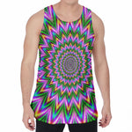 Psychedelic Radiant Optical Illusion Men's Velvet Tank Top
