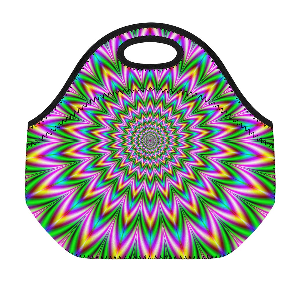 Psychedelic Radiant Optical Illusion Neoprene Lunch Bag