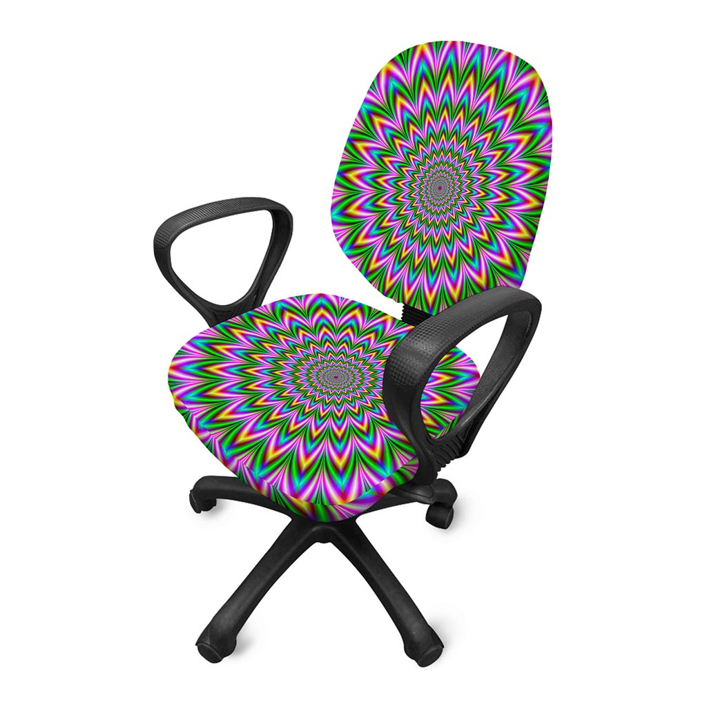 Psychedelic Radiant Optical Illusion Office Chair Cover