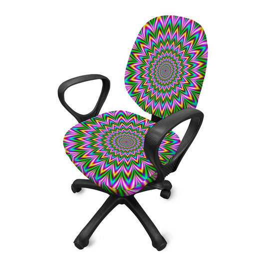 Psychedelic Radiant Optical Illusion Office Chair Cover