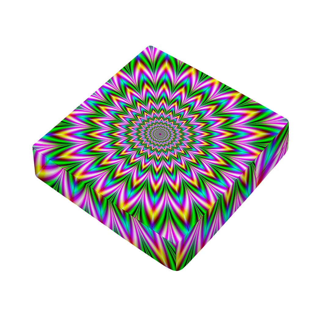 Psychedelic Radiant Optical Illusion Outdoor Seat Cushion Cover