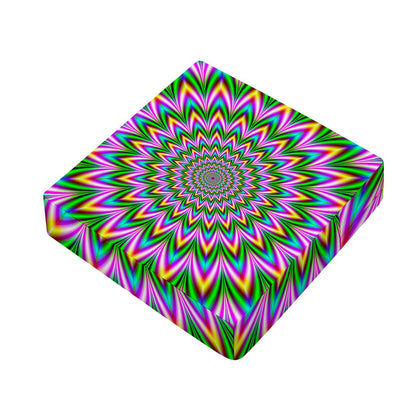 Psychedelic Radiant Optical Illusion Outdoor Seat Cushion Cover