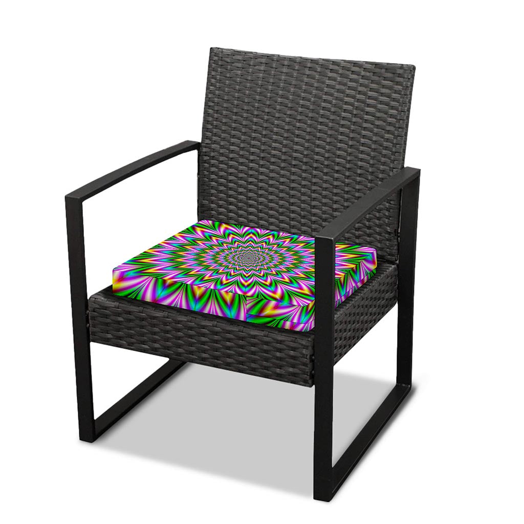 Psychedelic Radiant Optical Illusion Outdoor Seat Cushion Cover