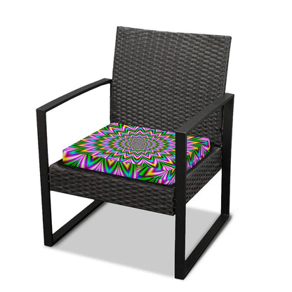 Psychedelic Radiant Optical Illusion Outdoor Seat Cushion Cover