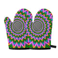 Psychedelic Radiant Optical Illusion Oven Mitts