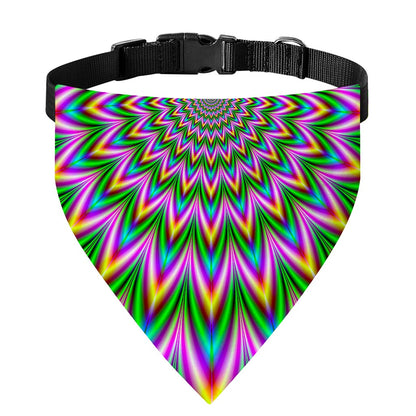 Psychedelic Radiant Optical Illusion Over The Collar Dog Bandana
