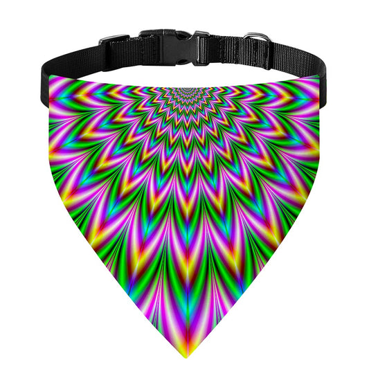Psychedelic Radiant Optical Illusion Over The Collar Dog Bandana