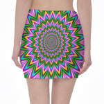 Psychedelic Radiant Optical Illusion Pencil Mini Skirt