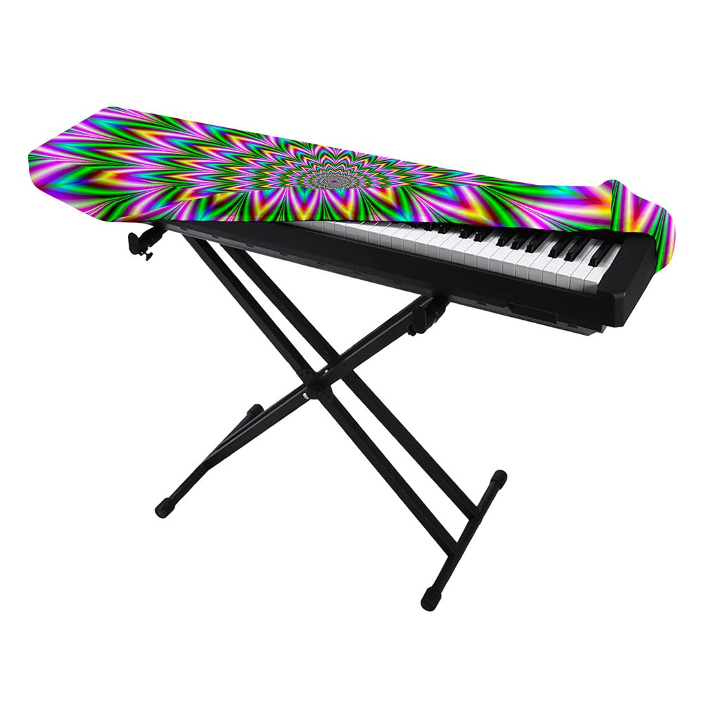 Psychedelic Radiant Optical Illusion Piano Keyboard Cover