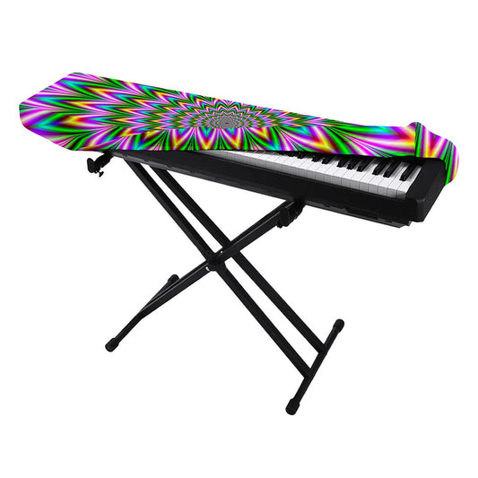 Psychedelic Radiant Optical Illusion Piano Keyboard Cover