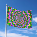 Psychedelic Radiant Optical Illusion Polyester Flag