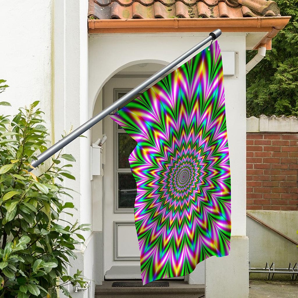 Psychedelic Radiant Optical Illusion Polyester Flag