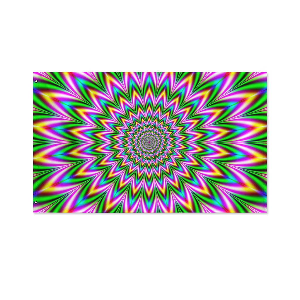 Psychedelic Radiant Optical Illusion Polyester Flag