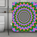 Psychedelic Radiant Optical Illusion Polyester Shower Curtain