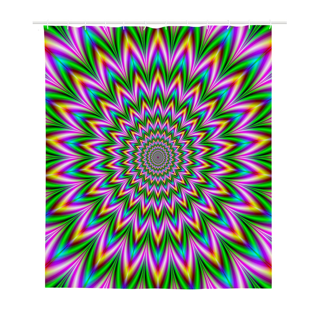 Psychedelic Radiant Optical Illusion Polyester Shower Curtain