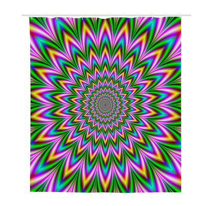 Psychedelic Radiant Optical Illusion Polyester Shower Curtain