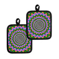 Psychedelic Radiant Optical Illusion Pot Holders