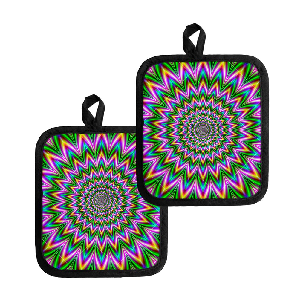 Psychedelic Radiant Optical Illusion Pot Holders