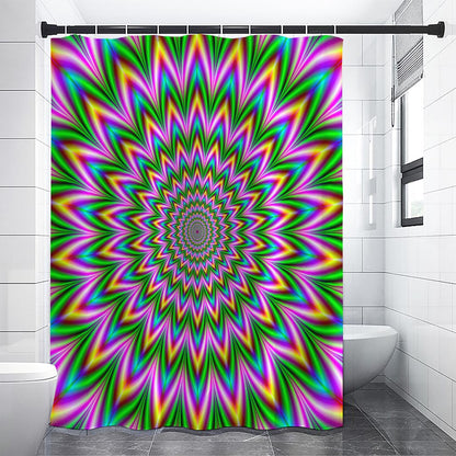 Psychedelic Radiant Optical Illusion Premium Shower Curtain