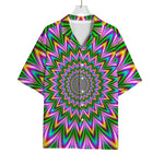 Psychedelic Radiant Optical Illusion Rayon Hawaiian Shirt