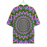 Psychedelic Radiant Optical Illusion Rayon Hawaiian Shirt