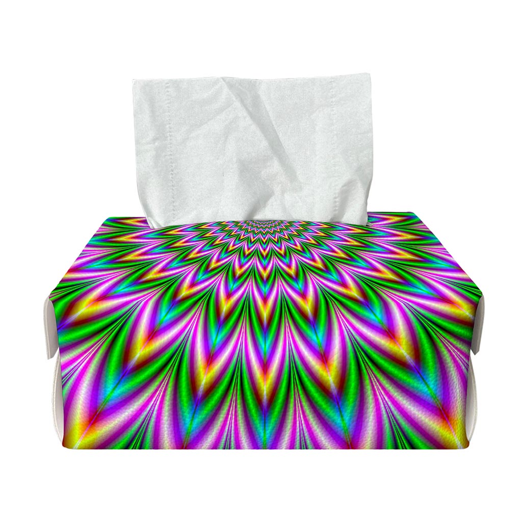 Psychedelic Radiant Optical Illusion Rectangle Tissue Box Cover