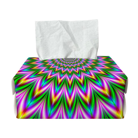 Psychedelic Radiant Optical Illusion Rectangle Tissue Box Cover