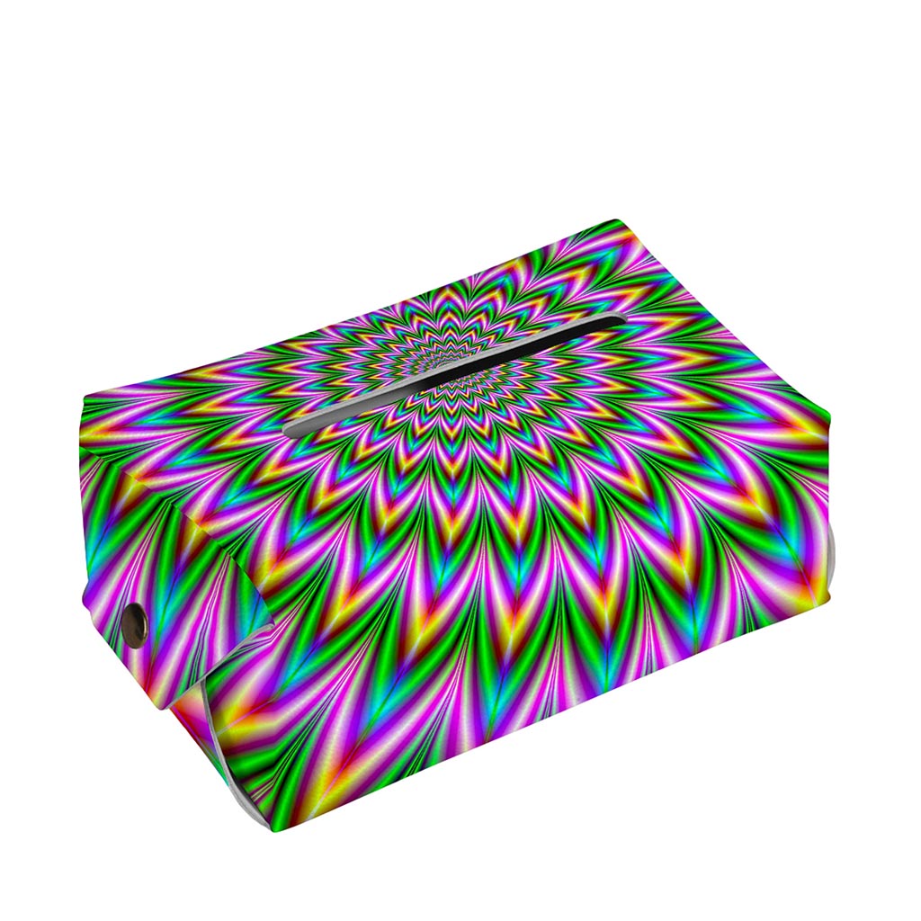Psychedelic Radiant Optical Illusion Rectangle Tissue Box Cover