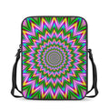 Psychedelic Radiant Optical Illusion Rectangular Crossbody Bag