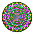 Psychedelic Radiant Optical Illusion Round Blanket