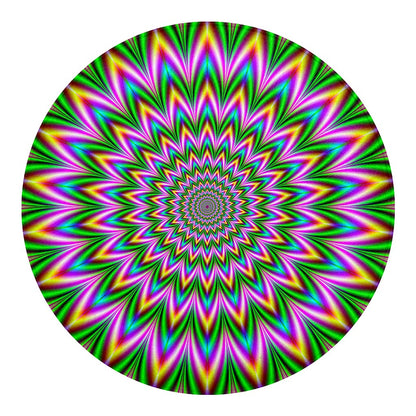 Psychedelic Radiant Optical Illusion Round Blanket