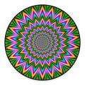 Psychedelic Radiant Optical Illusion Round Floor Mat