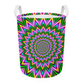 Psychedelic Radiant Optical Illusion Round Laundry Basket
