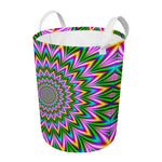Psychedelic Radiant Optical Illusion Round Laundry Basket