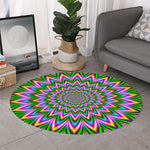 Psychedelic Radiant Optical Illusion Round Rug