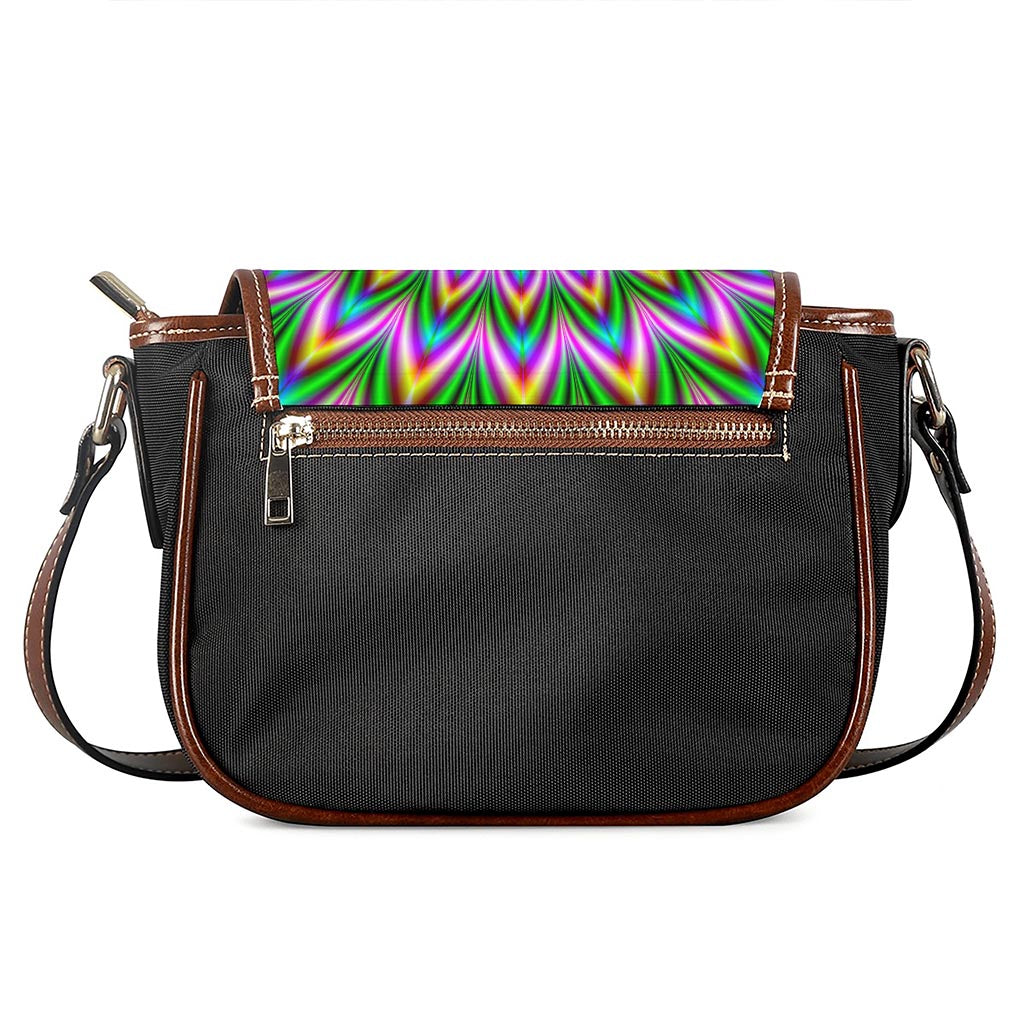 Psychedelic Radiant Optical Illusion Saddle Bag