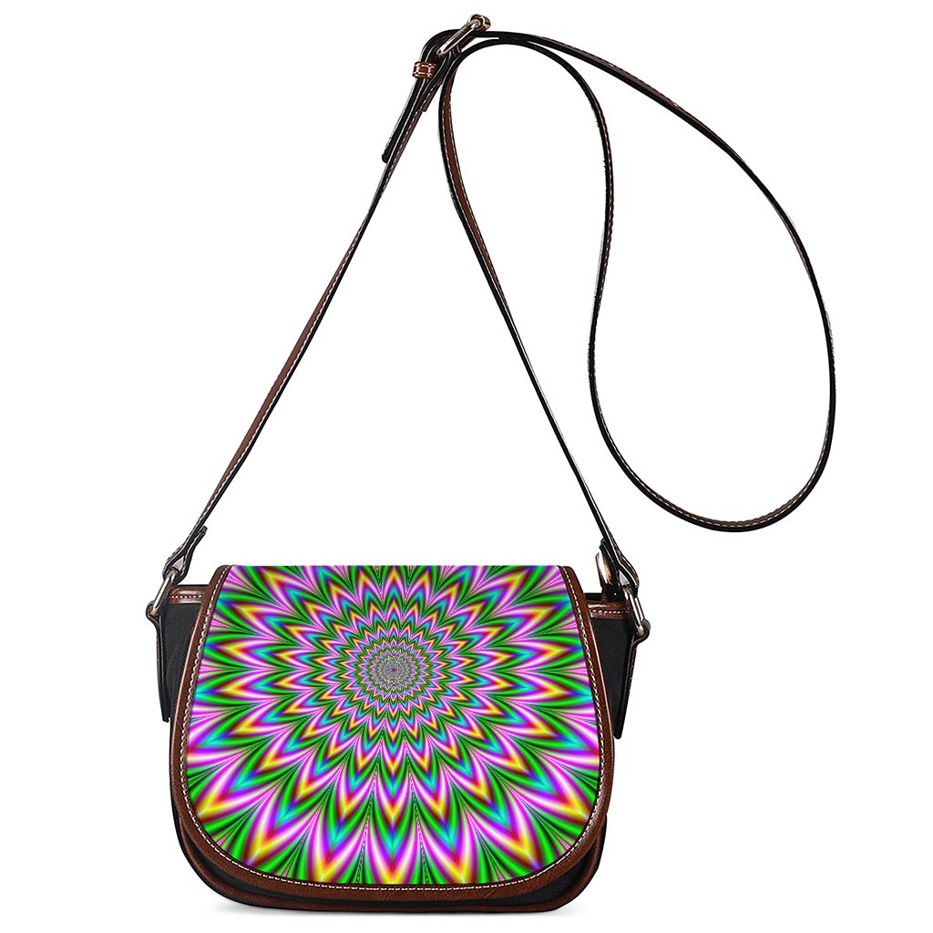 Psychedelic Radiant Optical Illusion Saddle Bag