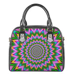 Psychedelic Radiant Optical Illusion Shoulder Handbag