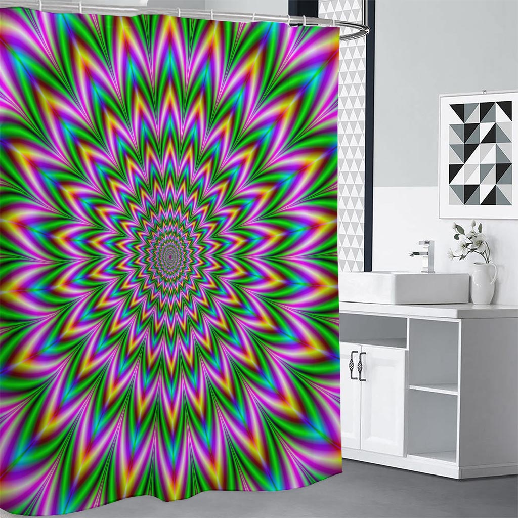 Psychedelic Radiant Optical Illusion Shower Curtain