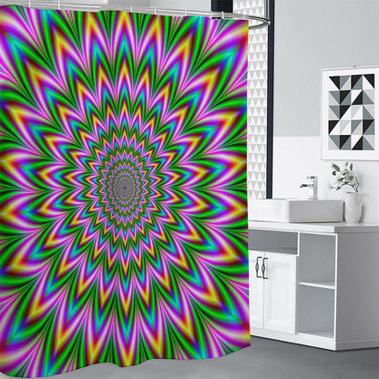 Psychedelic Radiant Optical Illusion Shower Curtain