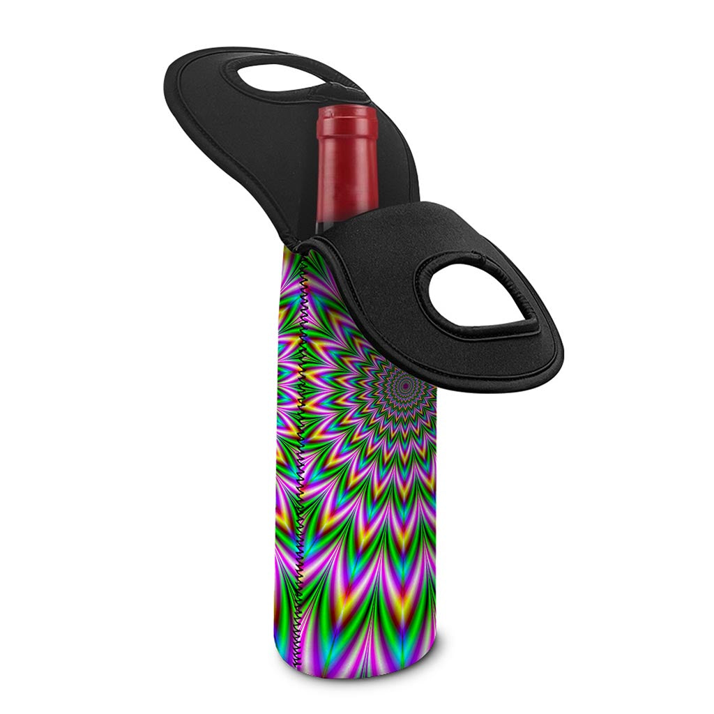 Psychedelic Radiant Optical Illusion Single Neoprene Wine Tote
