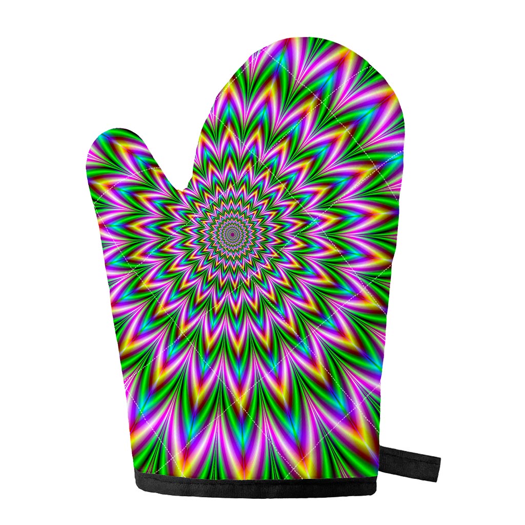 Psychedelic Radiant Optical Illusion Single Oven Mitt
